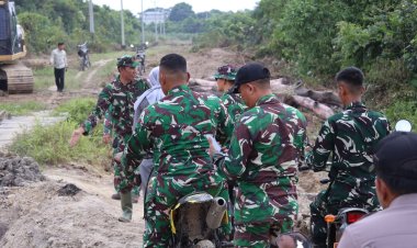 Pastikan Kesiapan Kunjungan Tim Wasev Mabesad, Dandim 0313/KPR Peninjauan Langsung Sasaran Fisik TMMD di Pangkalan Terap   