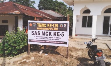 Jangkau Pelosok Pelalawan, Program MCK TMMD Ke-129 Kodim 0313/KPR Merambah Desa Kuala Panduk