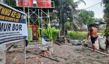 Instalasi Pipa Selesai 100%, Fasilitas Sumur Bor TMMD Ke-129 Kodim 0313/KPR Masuki Tahap Finis