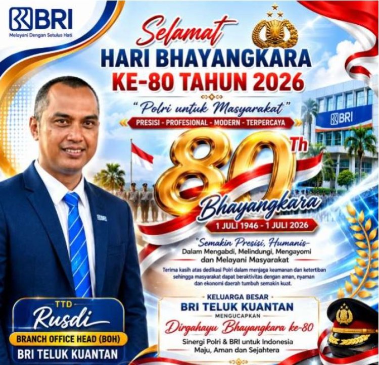 HUT Bhayangkara ke-80 BRI Teluk Kuantan Apresiasi Polres Kuansing, Rusdi : Terus Jadi Pengayom Masyarakat dan Penggerak Stabilitas Daerah